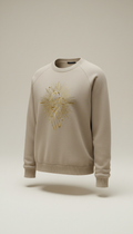 Chandail beige lumière motif espoir doré