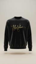 Chandail noir velours motif doré